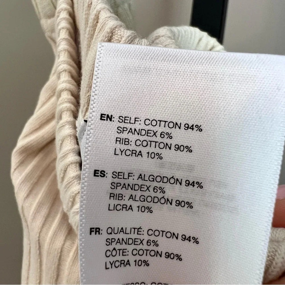 John Elliott Ginza Rib Cropped Pants Feather XS NWT Minimalist Neutral Chic - Picture 5 of 8